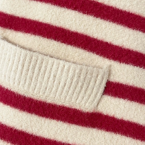 Anthropologie x NVLT Red & Cream Classic Striped Cardigan gold buttons, size XS - Picture 6 of 12